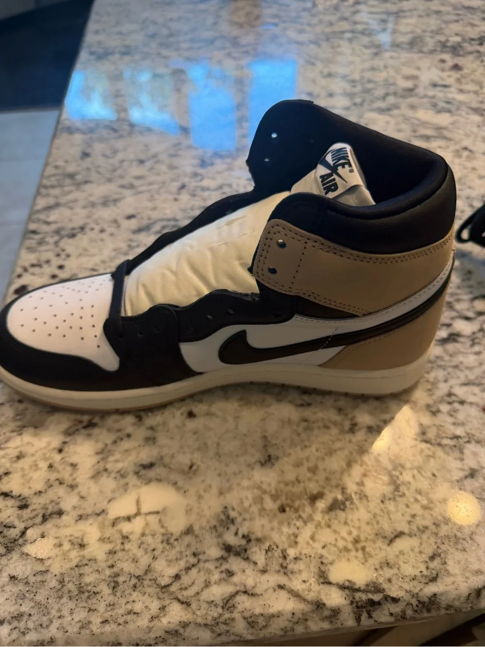 Nike Cream and Brown WMNS Air Jordan 1 Retro Shoe Box